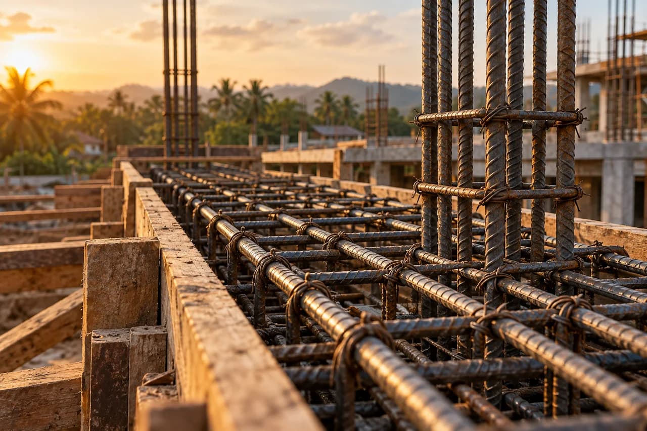 Illustrative reinforcement and concrete formwork detail